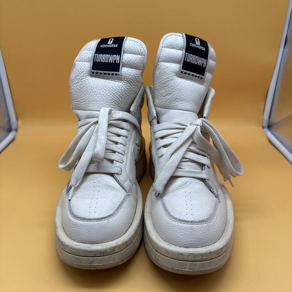 Rick Owens x Converse Men\'s Size 10 DRKSHDW TURBOWPN Mid Egret White Cream EUC